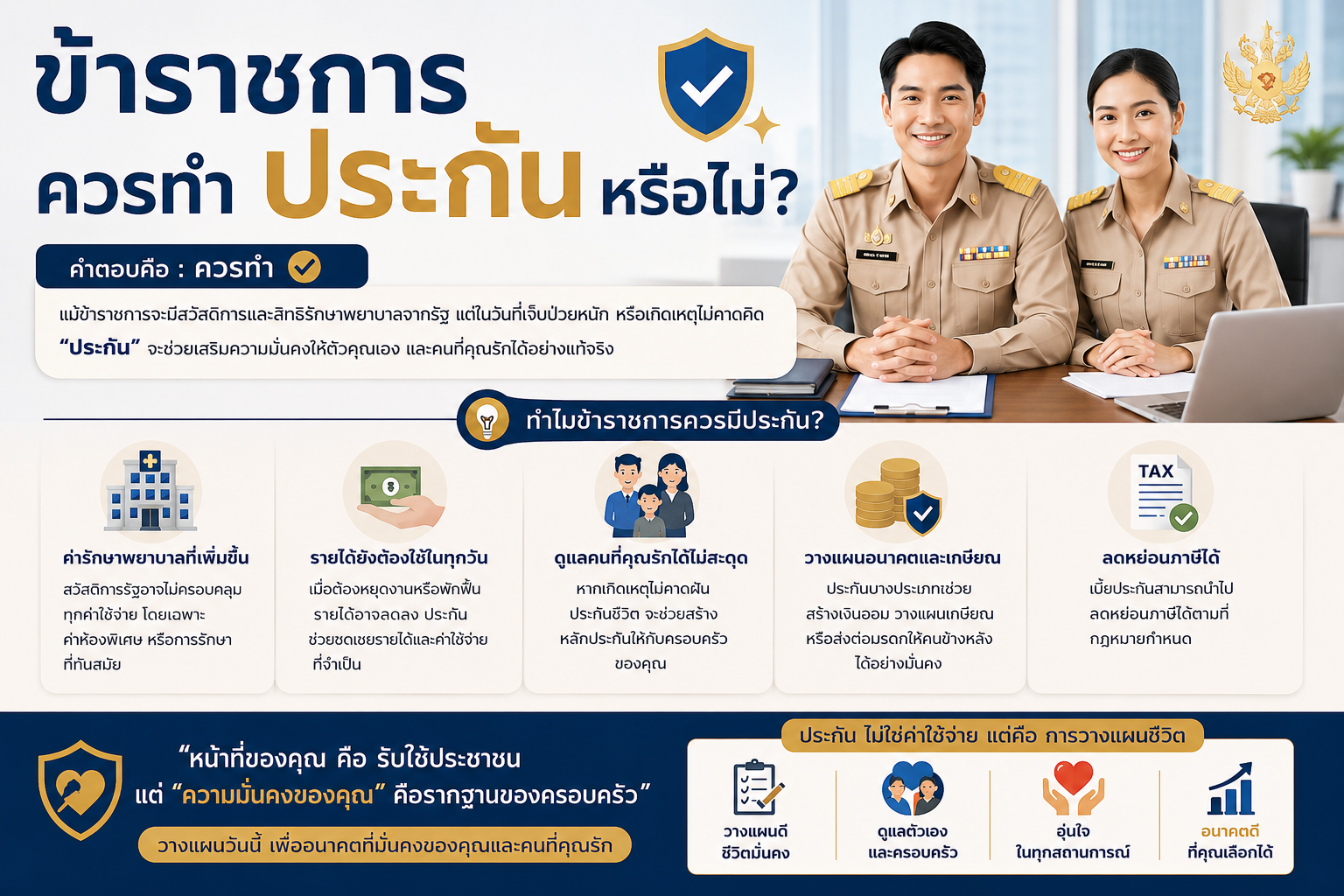 ข้าราชการควรทำประกันหรือไม่? 